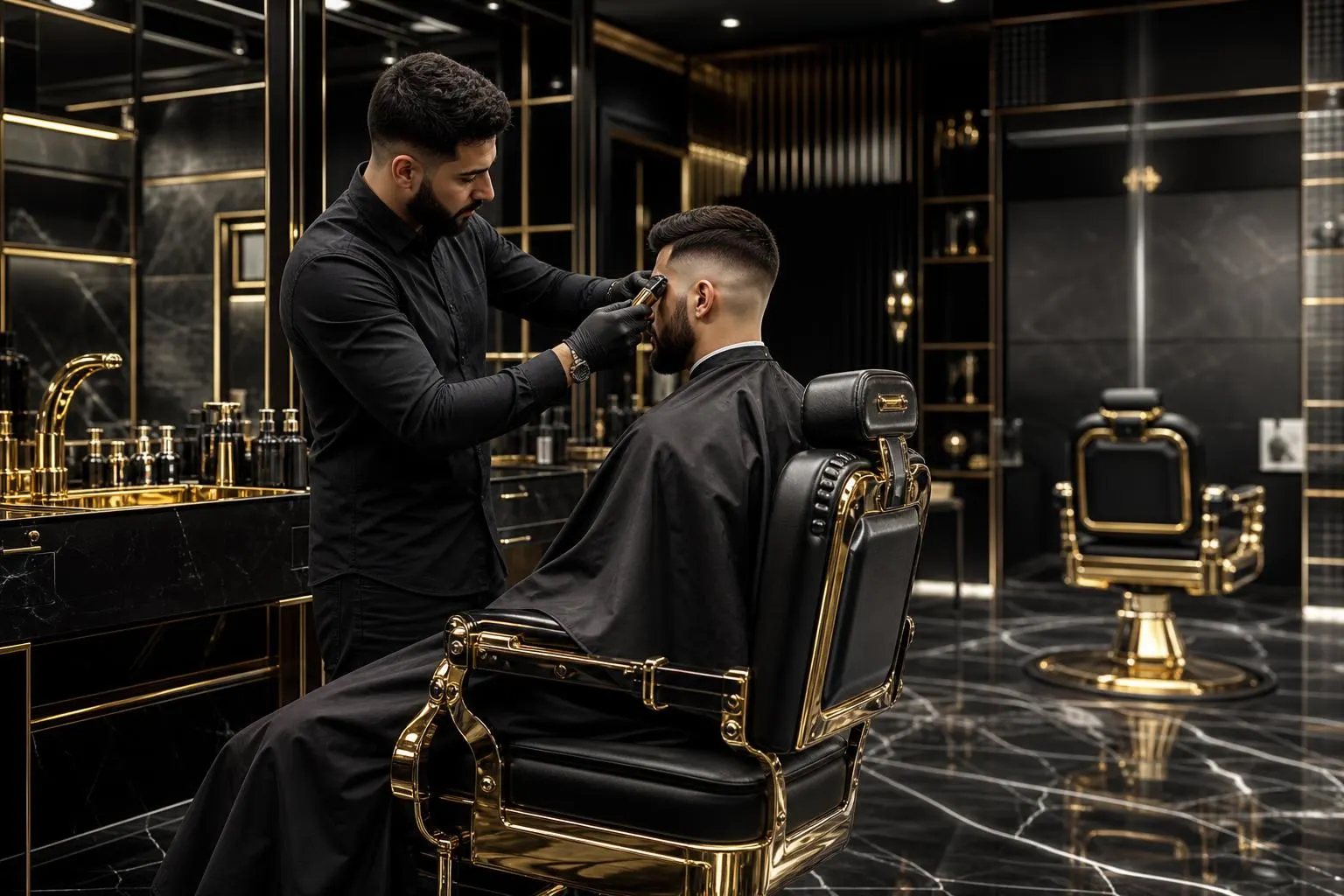 Luxury barber studio precision fade